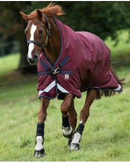 Rambo Wug Turnout Medium/ 200G fra Horseware - Burgundy/Burgundy, Teal and Navy