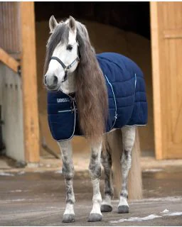 Rambo Stable Rug/400G fra Horseware - Navy/Navy and White