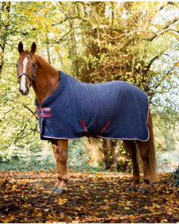 Horseware Embossed Cosy Neck Cooler - Navy Horseware Print/Burgundy and White