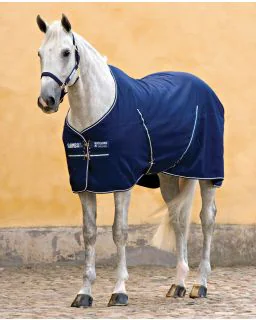 Rambo Stable Sheet/0g fra Horseware - Navy/Navy and White