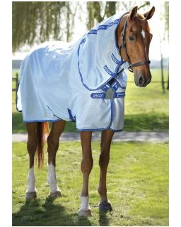 Amigo XL Bug Rug fra Horseware - Azure Blue/Strong Blue and Silver