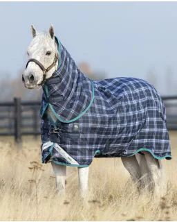 Rhino Plus Pony Medium/ 250G fra Horseware - Navy Check/Teal