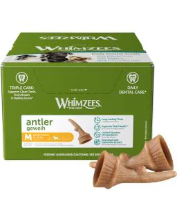 Whimzees - Boks m. Antlers til mellemstore hunde - 66 stk.
