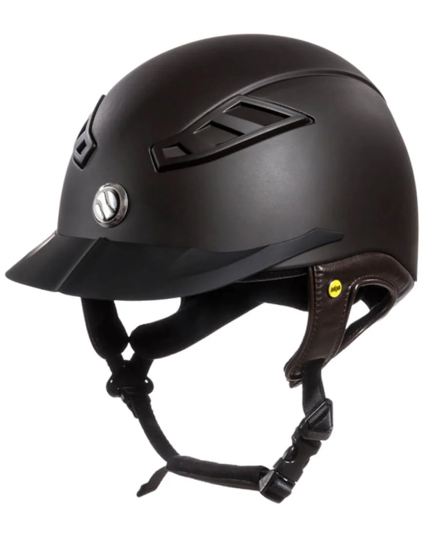 EQ3 Lynx Ridehjelm Mat/Glat fra Back on Track. brun
