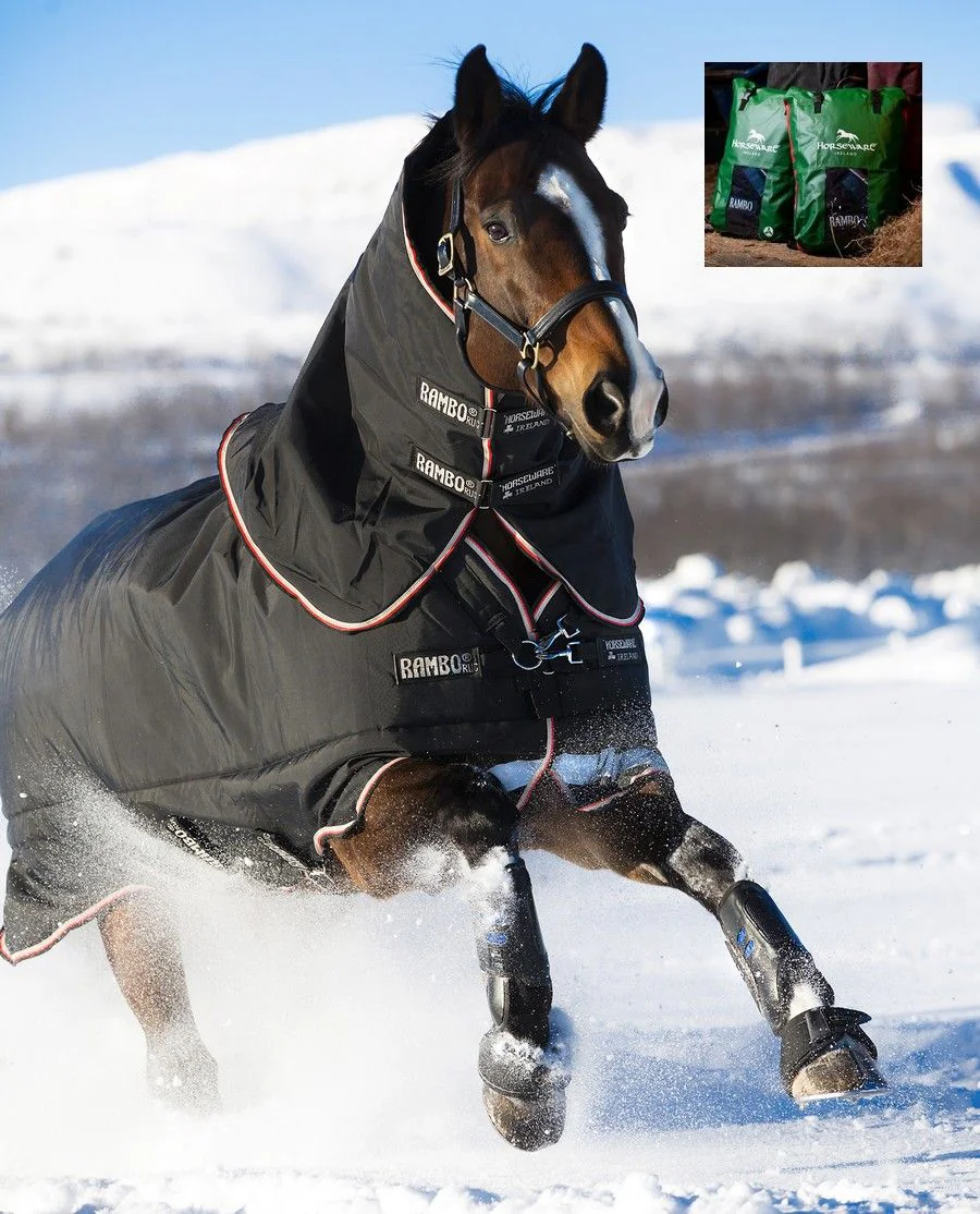 Rambo Supreme 1680D Heavy/ 420G fra Horseware - Black/Orange and Black