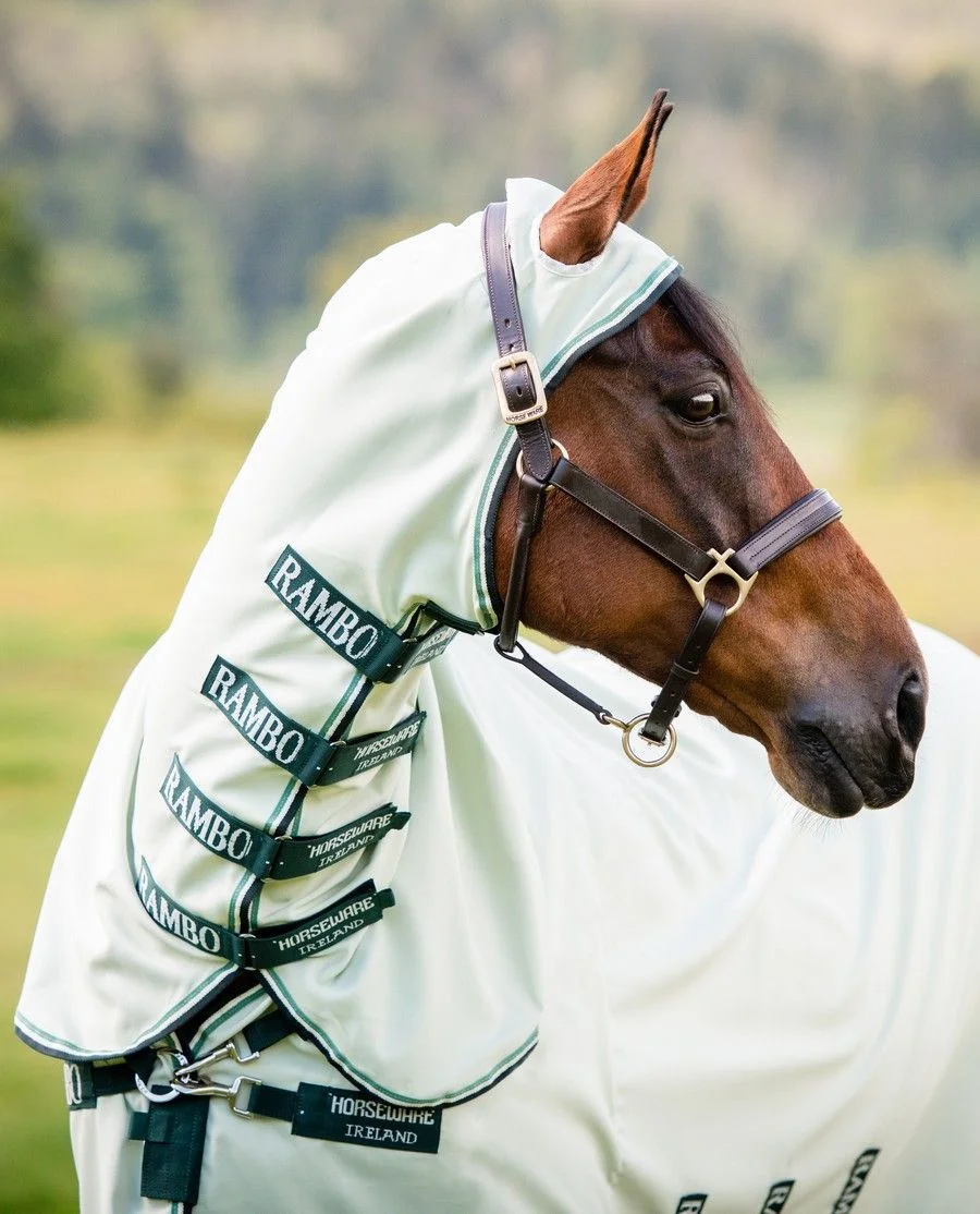 Rambo Hoody fra Horseware - Green/Sage, Beige and Green