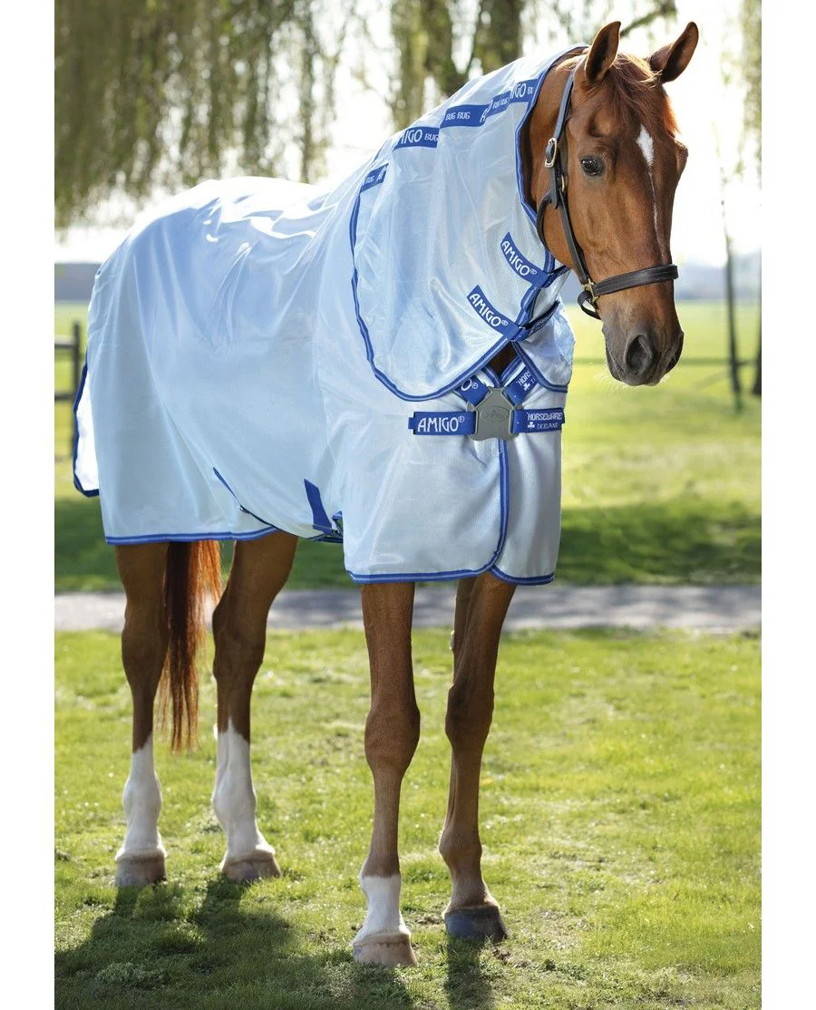 Amigo XL Bug Rug fra Horseware - Azure Blue/Strong Blue and Silver
