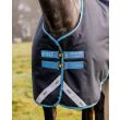 Amigo Bravo 12 Turnout/100G fra Horseware - Navy/Turquoise, Aqua and Blue