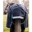 Amigo Bravo 12 Turnout/100G fra Horseware - Navy/Turquoise, Aqua and Blue