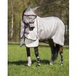 Rambo Flymask fra Horseware - Oatmeal/Black, Burgundy