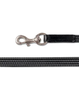 Waldhausen Tøjler m. gummi til islandsk trense m. pistolhage sort/sølv