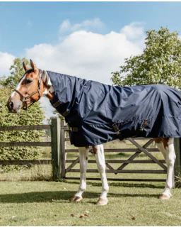 Turnout Rug All Weather Quick Dry Fleece With Neck 150G fra Kentucky Horsewear-Navy