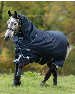 Amigo Bravo 12 Tripple Plus Pony/ 50G inkl. hals, liner 100G + 300G fra Horseware - Navy/Navy and Silver