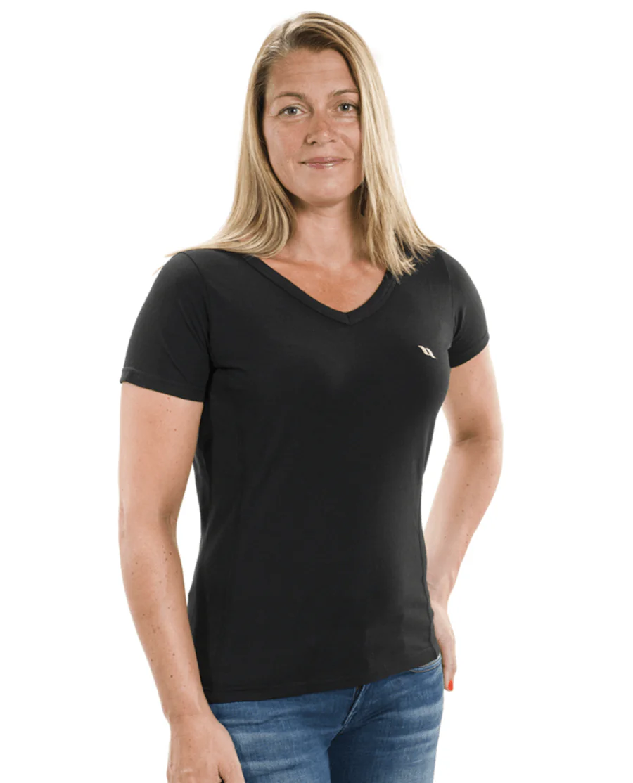 T-Shirt med V-hals fra Back on Track