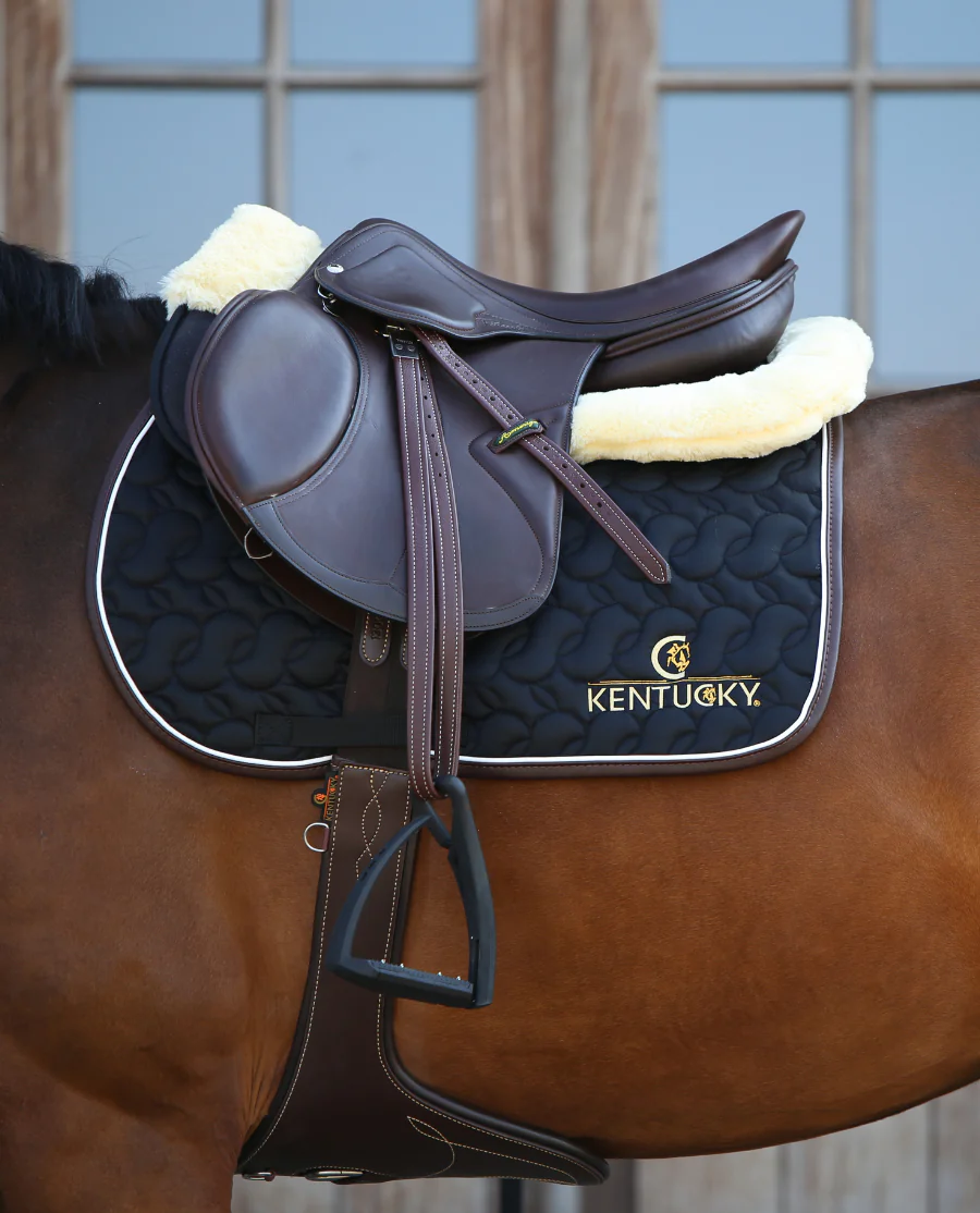 Springunderlag fra Kentucky Horsewear-Black/White/Brown