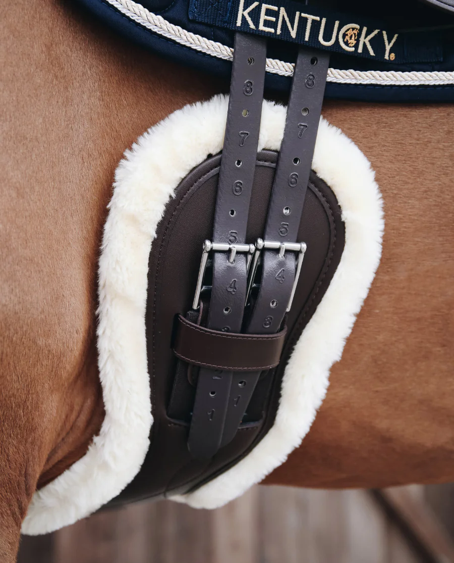 Kort Anatomisk Lammeskindsgjord fra Kentucky Horsewear-Brown