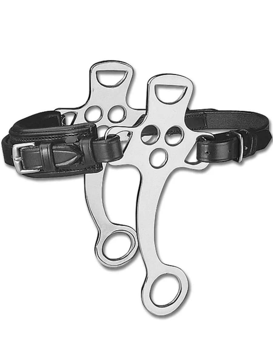 Waldhausen Hackamore m. lædernæsebånd 19 cm sort